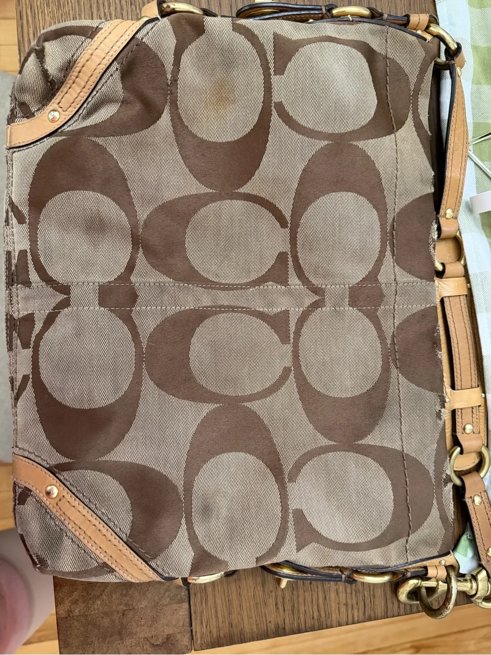 Coach Signature Canvas *almost vintage 2007* Carly Hobo Bag in Brown